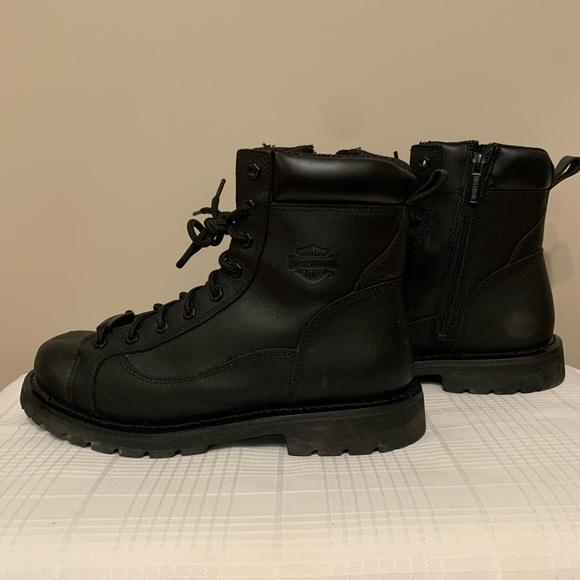 Harley-Davidson black leather biker boots men’s size 10W - Picture 4 of 8